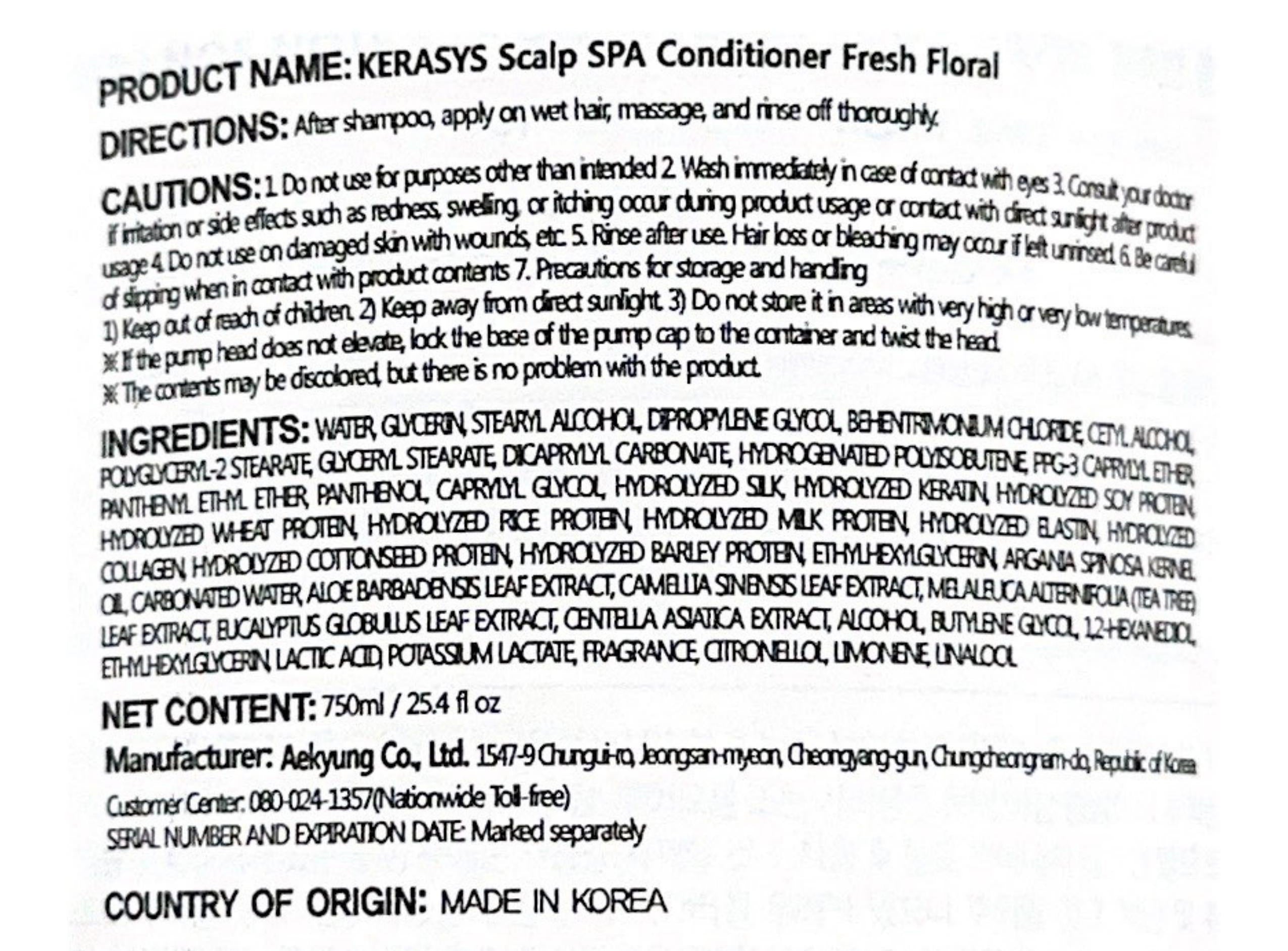 Kerasys Scalp Spa Conditioner (Fresh Floral)
