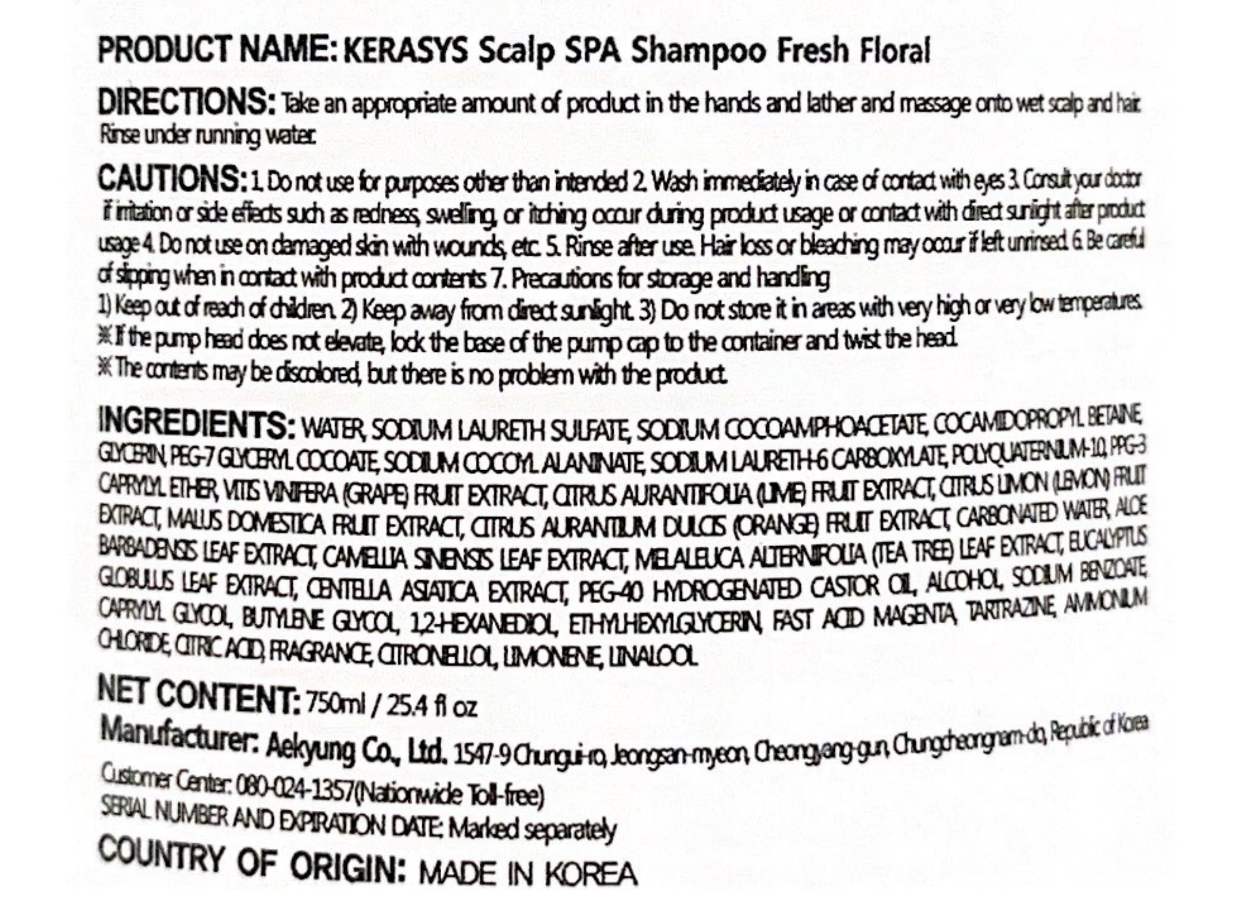 Kerasys Scalp Spa Fresh Floral Shampoo