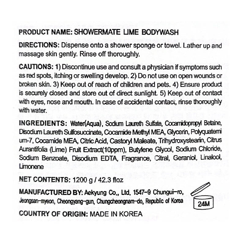 SHOWERMATE Natural Lime Body Wash