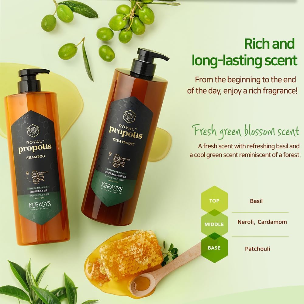 Kerasys Royal Propolis Green Shampoo with Olive Oil 33.8 fl oz (1L)